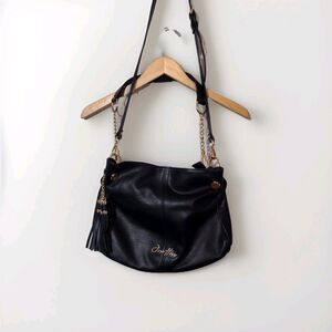 Jose Hess for Danbury Mint Purse Black Leather Hobo Bag